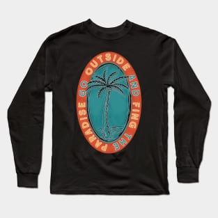 Go Outside Vacation Vintage Illustration Long Sleeve T-Shirt